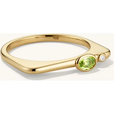 Mejuri Puzzle Stacking Ring In Gold/peridot