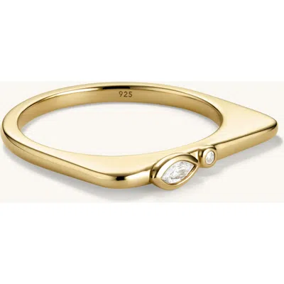 Mejuri Puzzle Stacking Ring In Gold/white Sapphire