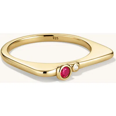 Mejuri Puzzle Stacking Ring In Lab Grown Ruby