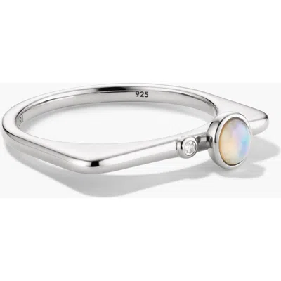 Mejuri Puzzle Stacking Ring In Silver/opal