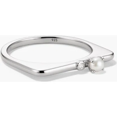 Mejuri Puzzle Stacking Ring In Silver/pearl