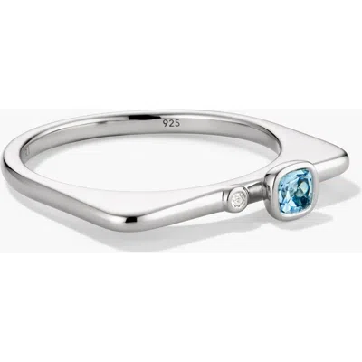 Mejuri Puzzle Stacking Ring In Swiss Blue Topaz