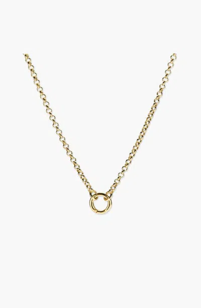 Mejuri Rolo Chain Charm Necklace In Yellow Gold