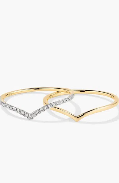 Mejuri Wishbone Stacker Ring Set In Yellow Gold