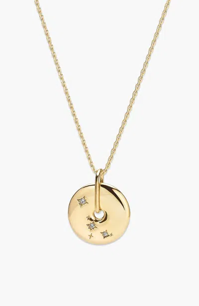 Mejuri Zodiac Pendant Necklace In Gold - Cancer