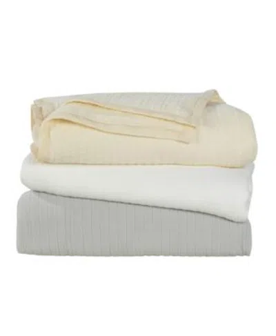 Melange Cotton Gauze Blanket In White