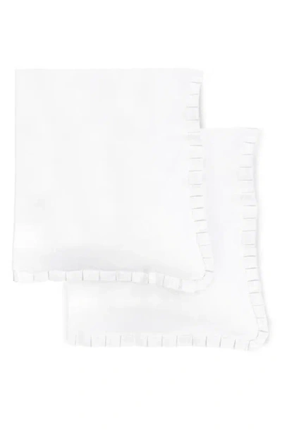 Melange Home Linen Ruffle Euro Shams In White