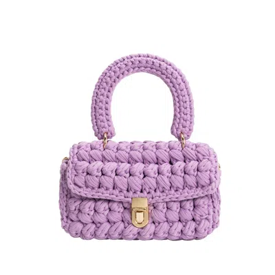 Melie Bianco Avery Lilac Knit Crossbody Bag In Purple
