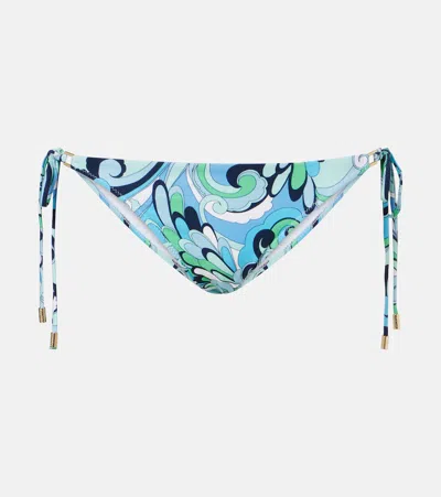 Melissa Odabash Cancun Printed Bikini Bottoms In Blue