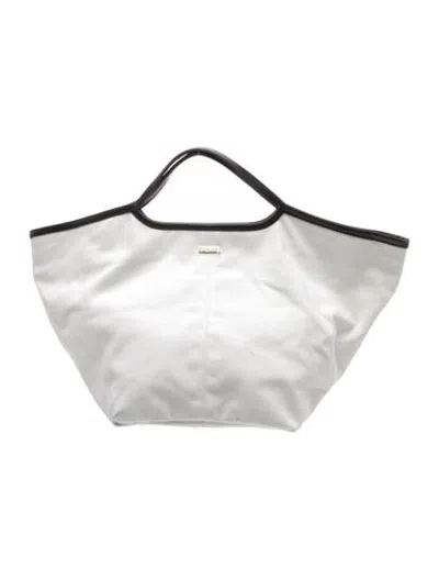 Pre-owned Melissa Odabash Canvas Tote In White
