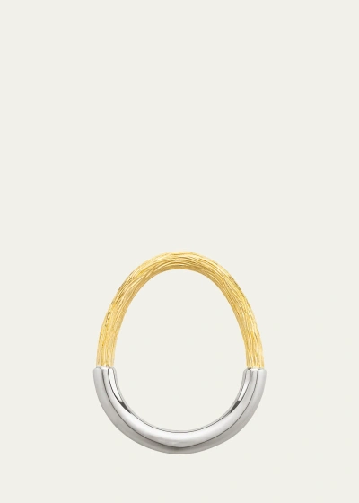 Mellerio 18k Yellow And White Gold Riviera Chasing Band Ring