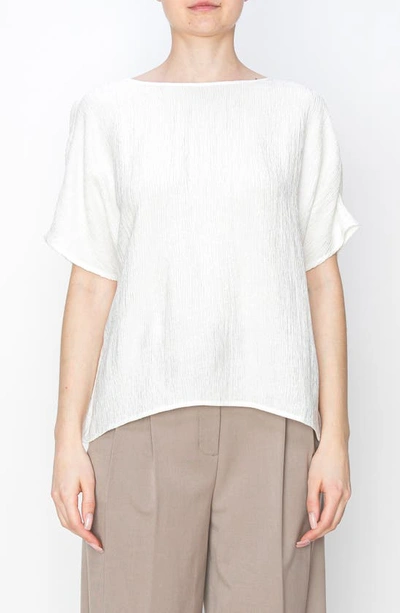 Melloday Textured Button Back Top In White