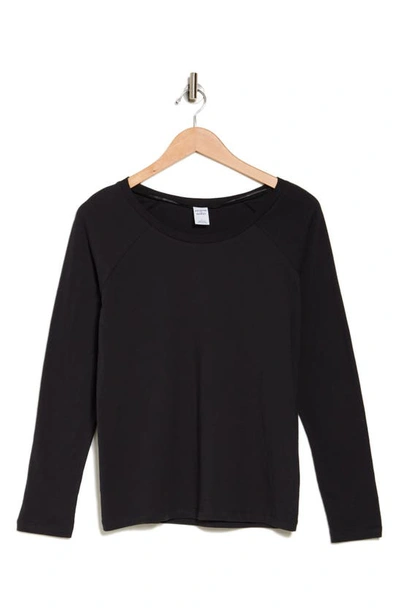 Melrose And Market Cotton Raglan Sleeve T-shirt In Black