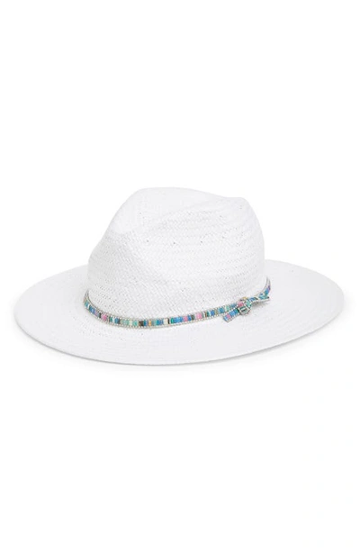 Melrose And Market Novelty Trim Panama Hat In White Combo