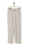 Melrose And Market Paperbag Utility Pants In Ivory- Grey Roa Stripe