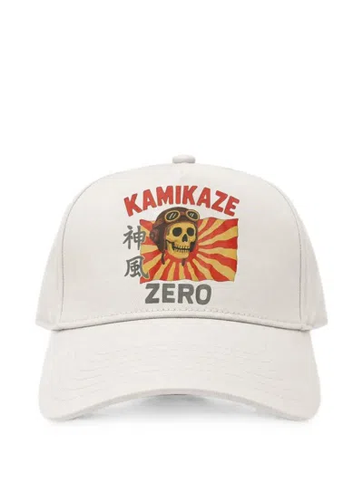 Melt Graphic-print Cotton Baseball Cap In White