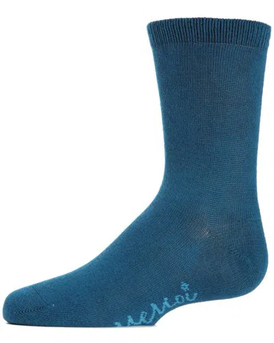 Memoi Kids' Basic Cotton Blend Crew Socks In Blue