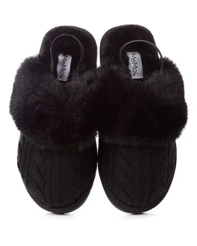 Memoi Kids' Cable-knit Slide Slippers (toddler, Little Kit & Big Kid) In Black
