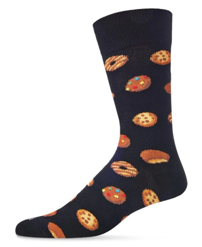 Memoi Men's Tasty Cookies Novelty Crew Socks In Black