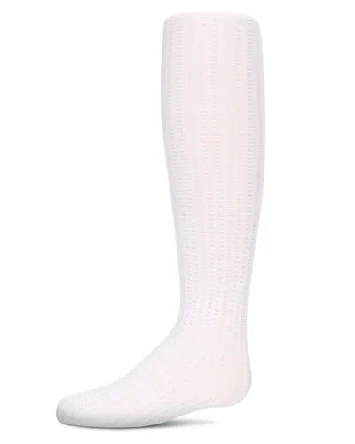 Memoi Railroad Flip Stitch Semi Opaque Nylon Tights (toddler, Little Kid & Big Kid) In White