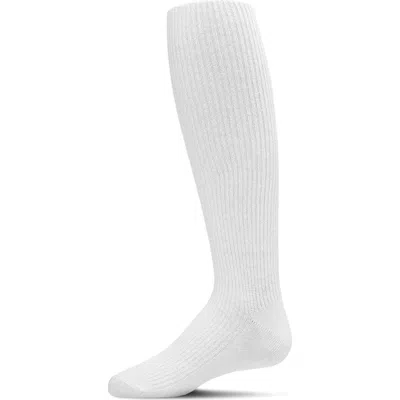 Memoi Kids'  Ribbed Basic Tights In White