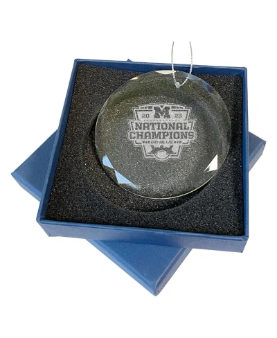 Memory Company Michigan Wolverines College Football Playoff 2023 National Champions 3.25" Etched Glass Ornament In Multi