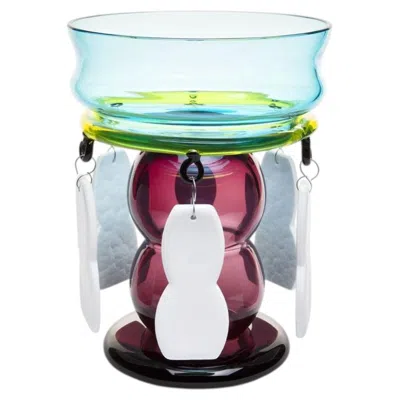Pre-owned Memphis Milano Ettore Sottsass "fililla" Luxury Italian Murano Glass Vase For  In Clear