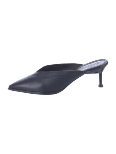 Pre-owned Mercedes Castillo Leather Mules In Blue