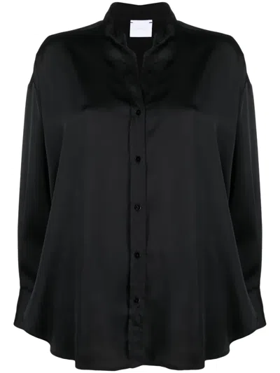 Merci Buttoned Long-sleeve Shirt In Schwarz