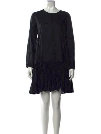 Pre-owned Merlette Crew Neck Mini Dress In Black