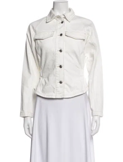Pre-owned Merlette Denim Jacket In White
