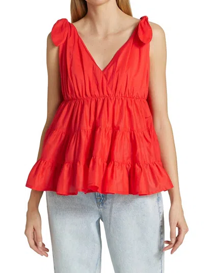 Merlette Dunand Blouse In Poppy In Red