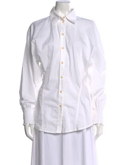 Pre-owned Merlette Long Sleeve Blouse In White