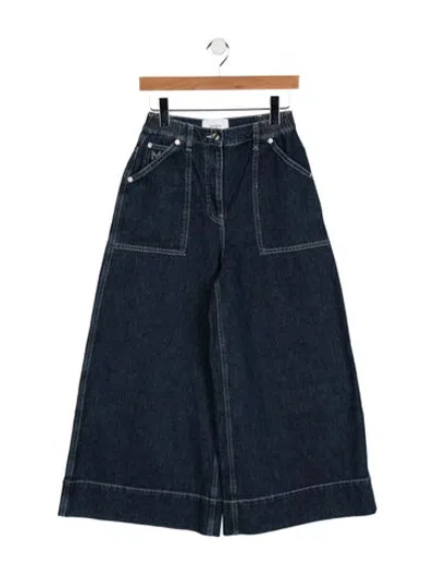 Pre-owned Merlette Mid-rise Wide Leg Jeans In Blue