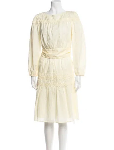 Pre-owned Merlette Pleated Accents Skirt Set In Yellow