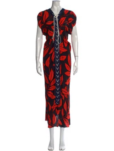 Pre-owned Meryll Rogge Silk Long Dress In Multicolor