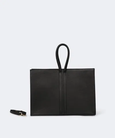 Mesch Sally Large Leather Tote In Black
