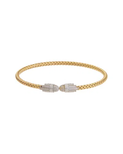 Meshmerise 18k Over Silver Diamond Mesh Bangle Bracelet In Multi