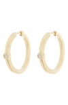 Meshmerise Bezel Set Diamond Hoop Earrings In Gold