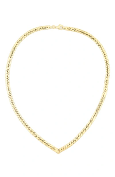 Meshmerise Chevron Snake Chain Necklace In Gold