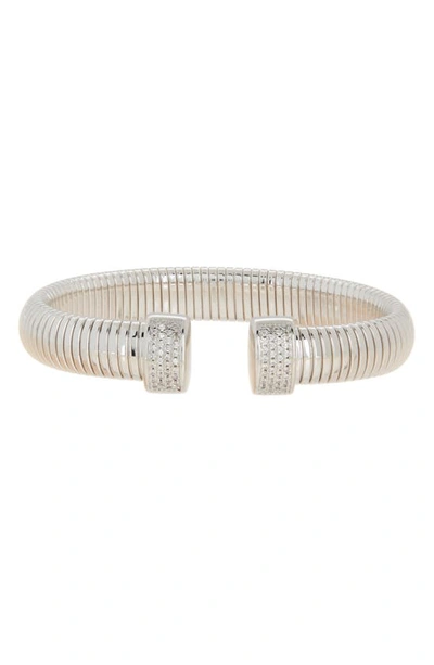 Meshmerise Cz Cuff Bracelet In Silver