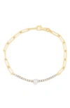 Meshmerise Diamond Paperclip Chain Bracelet In Yellow