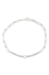 Meshmerise Diamond Paperclip Chain Bracelet In White