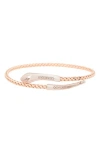 Meshmerise Pavé Diamond Bypass Bracelet In Rose