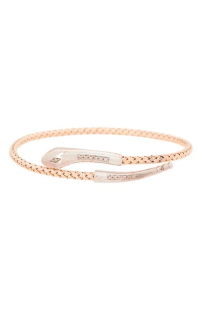 Meshmerise Pavé Diamond Bypass Bracelet In Rose