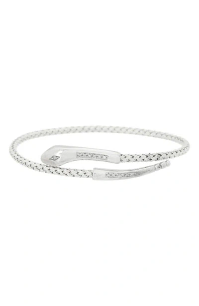 Meshmerise Pavé Diamond Bypass Bracelet In White