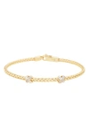 Meshmerise Pavé Diamond 'x' Bangle Bracelet In Yellow Gold