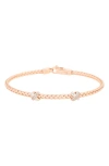 Meshmerise Pavé Diamond 'x' Bangle Bracelet In Rose Gold