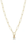 Meshmerise Princess Cut Diamond Pendant Necklace In Gold