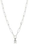 Meshmerise Princess Cut Diamond Pendant Necklace In White